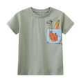 thumbnail image 3 of HILEELANG Little Boys' Short Sleeve Tees Cotton Casual Dinosaur Graphic Crewneck Summer Top T-Shirts Blue Grey 3 Packs Sets 7Years, 3 of 5
