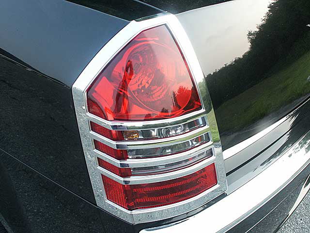 QAA fits 2008-2010 Chrysler 300 Includes Sub-Model C 2 Piece Chrome Plated ABS Plastic Tail Light Bezels TL48765 