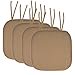 thumbnail image 3 of Sweet Home Collection Chair Cushion Memory Foam Pads with Ties Honeycomb Pattern Slip Non Skid Rubber Back Rounded Square 16" x 16" Seat Cover, 4 Pack, Taupe 4 Pack, 3 of 4