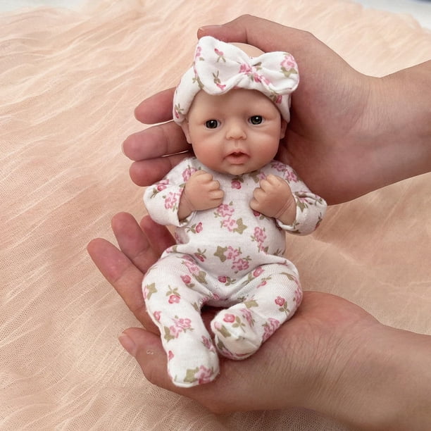 Muñeca Reborn Mire & Mire, tamaño pequeño de silicona, 18 cm, cuerpo entero