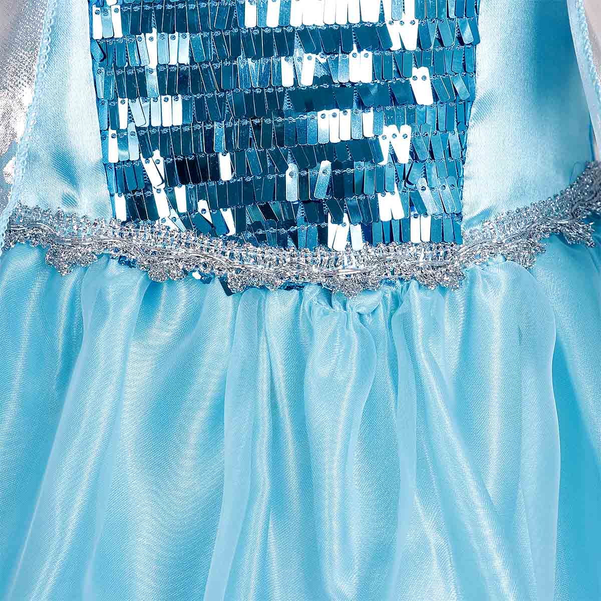 Buy KAWELL Elsa Dress Up Costume With Cosplay Accessories Crown Wand ...