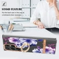 thumbnail image 2 of For Samsung Galaxy S24 Ultra Floral Case with Ring Holder Kickstand - Slim and Lightweight, Military-Grade Shockproof Protection, Women & Girls' Style Case Designed for Galaxy S24 Ultra, Purple Flower, 2 of 5