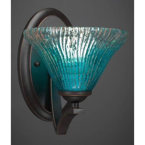 Wall Sconce with Teal Crystal Glass Shade