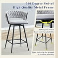 thumbnail image 6 of Jopath Swivel Bar Stools with Breathable Linen Cushions - Light Gray Seat & Black Iron Frame, Counter Height Stools for Kitchen Island, Dining or Pub, 6 of 9