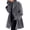 Gray, variant on Womens Peacoat Single Breasted Jacket Lapel Collar Trench Coats