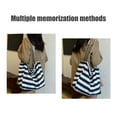 thumbnail image 4 of kkbbma under $5 Beach Tote Bag Women Shoulder Bag Large Striped Shoulder Handbag Packable Grocery Bag Hobo Purse for Picnic Vacation, 4 of 6