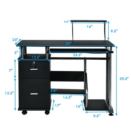 Computer Desk Pc Laptop Table Workstation Office Furniture W