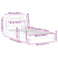 thumbnail image 4 of vidaXL Bed Frame with LED Lights Black 100x203 cm Faux Leather, 4 of 5
