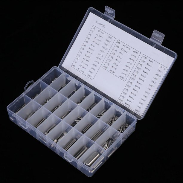 Cergrey Spring Pin M4, Spring Pin Set,280Pcs Stainless Steel Spring Tension  Pins Set M1.5 M2 M2.5 M3 M4 M5 M6 M8 with Box 