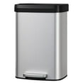thumbnail image 1 of Garvee 13.21 Gallon Step-on Trash Can for Kitchen, with Liner Rim & Soft Close Plastic Lid, Silver, 1 of 8