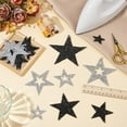 thumbnail image 5 of 16 Pcs Star Rhinestone Iron on Patches 8 Styles Star Hotfix Resin Rhinestone Hotmelt Appliques Black Silver Star Patch for DIY Clothing Repair Costume Accessories for DIY Dress Bags T-Shirt, 5 of 6