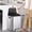 Silver, variant on Kitchen Trash Can with Dual Recycle Bin, 2 x 4 Gal (2 x 15L) Stainless Steel Garbage Can with Pedal, Lid and Inner Buckets, White