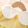 thumbnail image 3 of Vedolay Princess Dress Toddler Girls Princess Cartoon Twirl Dress Ruffle Bottom Blue Summer Flutter Sleeves Clothes,Yellow 3-4 Years, 3 of 5