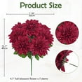 thumbnail image 2 of Briful Artificial Flowers with Stem Bushes 7 Heads Silk Fake Dahlias Flowers  Bouquets Faux Flower Floral Arrangements for Table Centerpieces Home Decor Red, 2 of 6