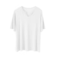 thumbnail image 1 of Birdeem Blouses pour Femmes, Haut/chemise à Manches Courtes Col en V Uni et Ample, 1 of 12