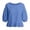 *Blue, variant on ClodeEU Women's Round Neck Bubble 3/4 Sleeve Tops,Casual Ruff Hem Cropped Blouses ,Women's Plus L