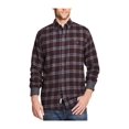 thumbnail image 1 of Weatherproof Mens Brushed Flannel Button Up Shirt maroon S, 1 of 2