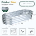 thumbnail image 2 of Aoodor Galvanized Raised Garden Bed Kit, 5x2x1 ft Oval Planter Box for Vegetables, Flowers, and Herbs, Outdoor Use, Silver, 2 of 9