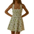 thumbnail image 1 of Txlixc Vestido Sin Mangas Sin Espalda Para Mujer, Estampado De Flores Plisado Vendajes De Amarre Verano Casual Corte Suelto Corto De Una Pieza Txlixc  Moda, 1 of 5
