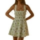 thumbnail image 1 of Txlixc Vestido Sin Mangas Sin Espalda Para Mujer, Estampado De Flores Plisado Vendajes De Amarre Verano Casual Corte Suelto Corto De Una Pieza Txlixc  Moda, 1 of 5