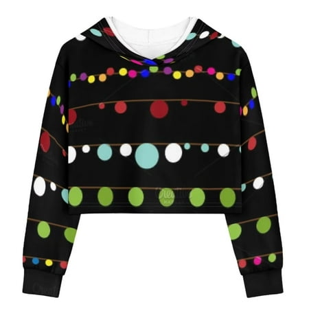 

TOADDMOS Lamps Trendy Girls Crop Tops Crew Neck Hooded Sweatshirts for Kids Stylish Children Hoodies 13-14