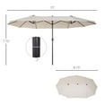 thumbnail image 5 of Outsunny 15' Extra Large Double Patio Umbrella for Pool, Cream White, 5 of 9