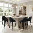 thumbnail image 2 of StnTalk 25" Counter Height Bar Stools Set of 4, Modern PU Leather Upholstered Bar Chairs with Back and Metal Footrest, Kitchen Island Bar Stools for Dining Room & Home Bar, Black, 2 of 7