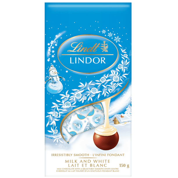 Truffes LINDOR Bonhomme de neige au chocolat blanc et au lait de Lindt – Sachet (150 g)
