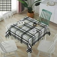 thumbnail image 5 of Sage Green Black Grey Plaid Square/Round Tablecloths 52x52,Simple Check Stripes Lines Country Table Cloth Table Cover Indoor/Outdoor Tabletop Decor for Wedding Holiday Party Dinner Baby Shower, 5 of 7