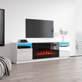 thumbnail image 3 of York 02 Fireplace TV Stand for TVs up to 90", Modern High Gloss 79" Entertainment Center, Electric Fireplace TV Media Console with Storage Cabinets and LED Lights, 3 of 6