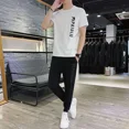 thumbnail image 2 of Sudadera con letras de gran tamaño, ropa de trabajo, conjuntos de pantalones para hombre, chándal, camisetas, pantalones, trajes para hombre, chándal de manga corta, 2 of 5