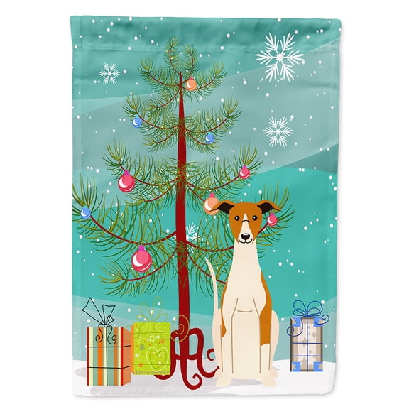 Merry Christmas Tree Whippet Garden Flag