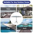 thumbnail image 6 of Outdoor Rectangle Market Patio Umbrella with Crank and Stand for Backyard, Deck, Garden, Lawn, Poolside, Silver, 6 of 7
