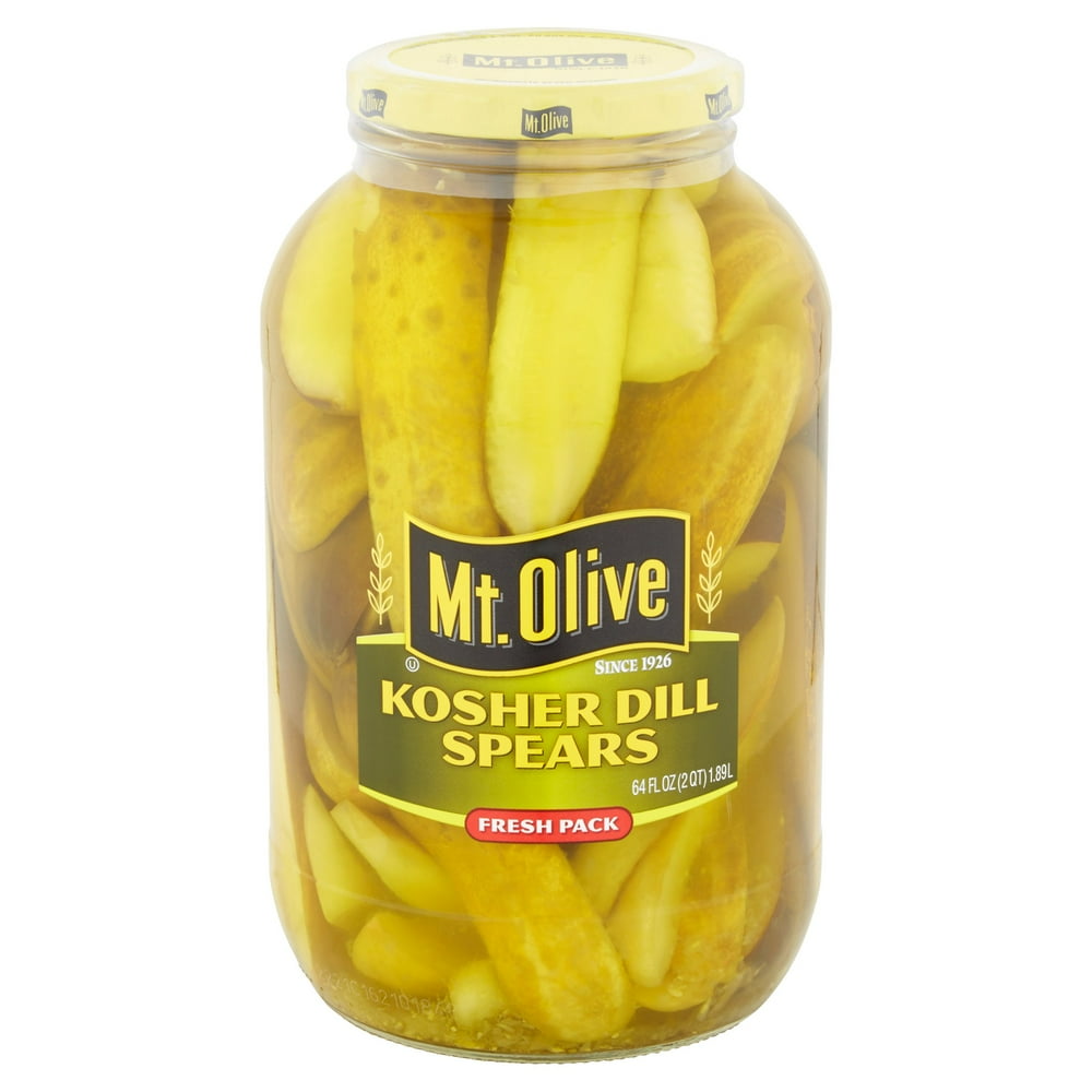 (2 Pack) Mt. Olive Kosher Dill Spears Pickles 64 fl. oz. Jar