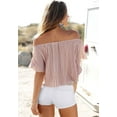 thumbnail image 3 of LASCANA Women's Striped Off Shoulder Top Buttons, 3 of 5