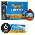 Kauai Cold Brew Coffee Pods, Coconut Caramel Crunch, 6 Count