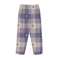 thumbnail image 5 of Daiia Purple Floral Gingham Check Plaid Women's Sleep Pant with Pockets and Drawstring,Pajama Pants-X-Large, 5 of 9
