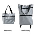 thumbnail image 2 of Foldable Shopping Cart with Wheels, Upgraded 2 in 1 Portable Grocery Cart Foldable with Wheels and Pull Handle for Market & Grocery Runs Gift for Women & Seniors,GREY, 2 of 7
