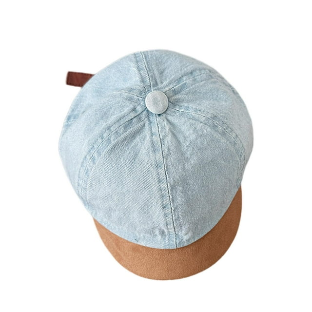 Gorra de béisbol para niños, gorra de béisbol, visera de moda, de mezclilla lavada, gorra informal con visera Azul claro