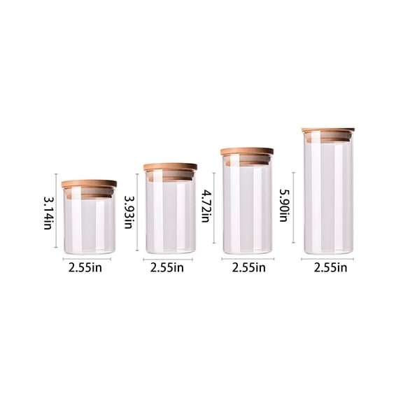 Plastic Jar Sealed Canister 175Ml 65 * 80Mm Bamboo Lid Food Storage Container For Loose Tea Coffee Sugar Candy Jar Tea Storage Canister Airtight Keep Fresh Longer Multi Purpose Household Accessory