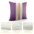 thumbnail image 4 of GOSMITH  Decorative Throw Pillow Covers 20x20 Inch for Living Room Couch Bed, Purple and White Patchwork with Gold Leather, Luxury Modern Home Decor, Accent Cushion Case, 4 of 5