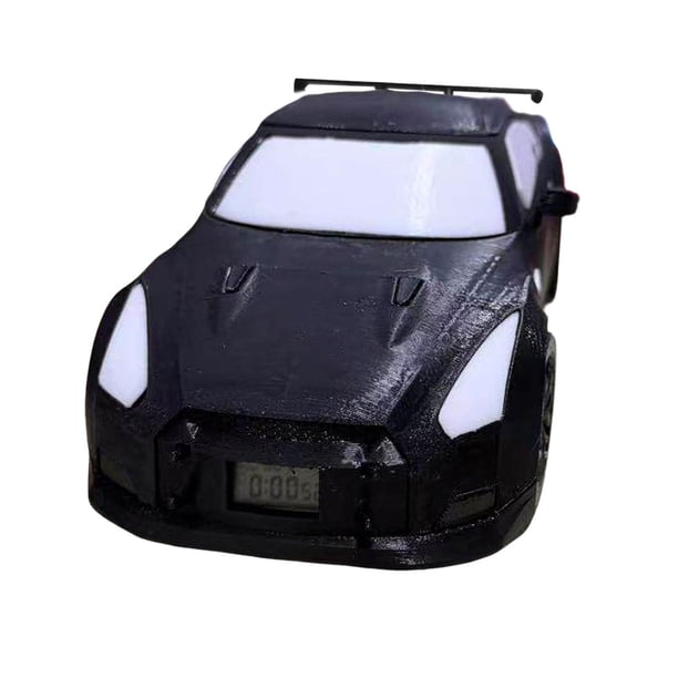 Juguete de coche de carreras deportivo con despertador para cumpleaños, festivales y Año Nuevo. negro