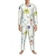 thumbnail image 3 of Balery Wildflowers Pijama para Hombre de Dos Piezas con Manga Larga, Conjunto de Dormir y Descanso Suave con Bolsillos-Large, 3 of 7