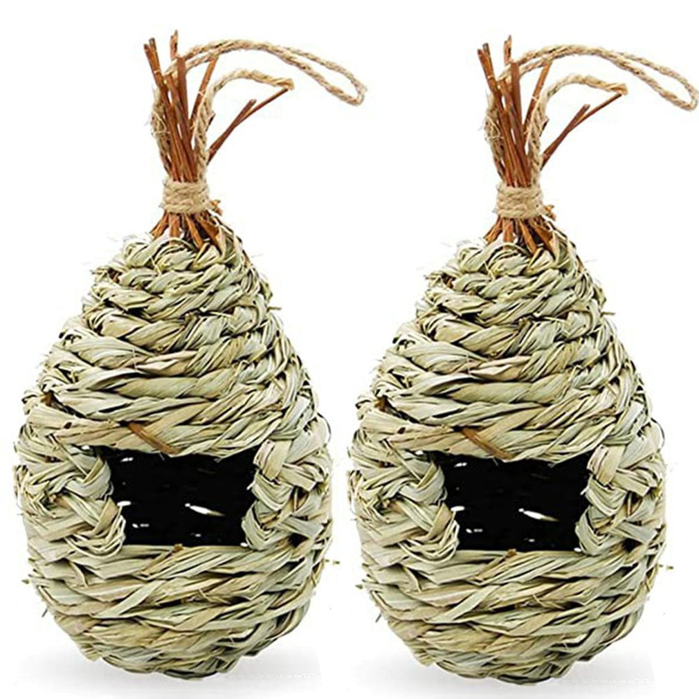 Details about   2x Bird House Hanging Birdhouse Hummingbird Nest Fiber Hand-Woven Roosting Nest 
