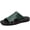 Brown, variant on Men's Dark Green Embossed Leather Rivet Decor Open-Toe Slide Sandals