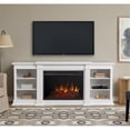 thumbnail image 2 of Bowery Hill 81" Modern Wood Entertainment Fireplace TV Stand in White/Black, 2 of 8