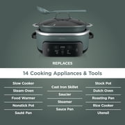 Ninja 8-in-1 PossibleCooker Plus 7.5 Qt Multi-Cooker, Slow Cooker, Steamer, Dutch Oven, MC2000 Sage Green