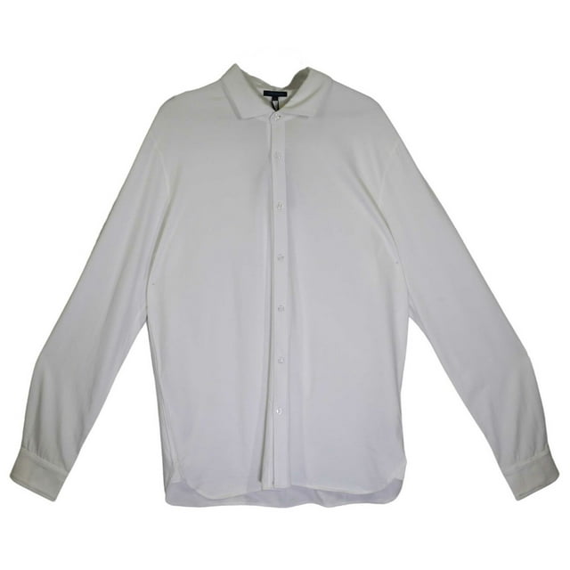 Patrick Assaraf Chemise Légère en Coton Pima Extensible pour Hommes Blanche Décontractée à Boutons - L