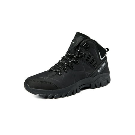 

SIMANLAN Unisex Hiking Shoe Sport Sneakers Plush Lined Athletic Shoes Men Slip Resistant Trainers Women High Top Sneaker Cotton Black 6