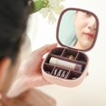 thumbnail image 1 of Portable Jewelry Storage Box Dustproof Jewelry Case with Mirror for Travel and Business Trips, 1 of 5